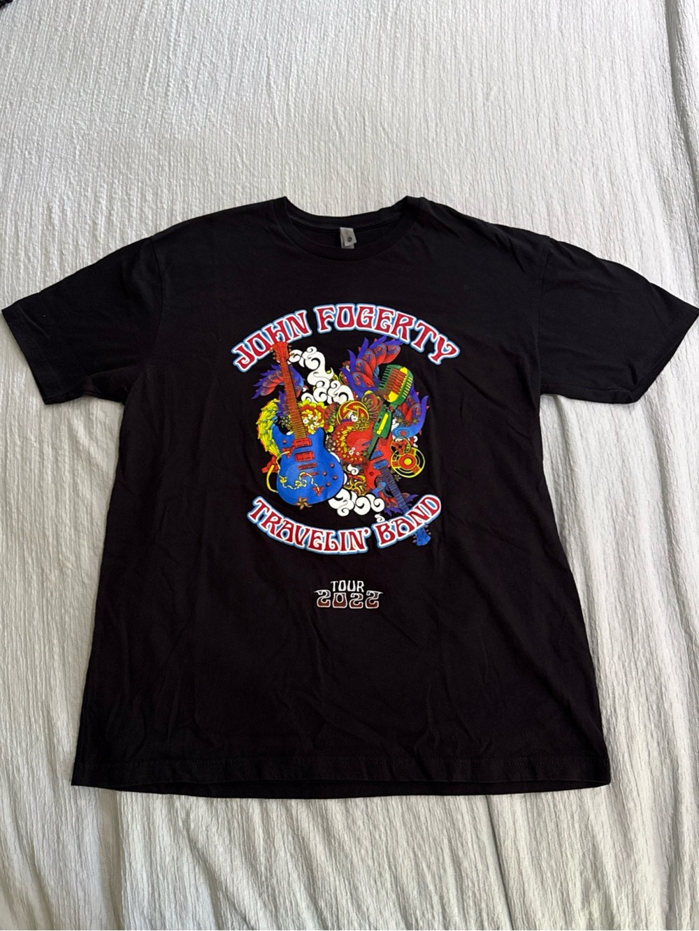 John Fogerty travelin Band Tour 2022 Shirt Men XL black Double Sided Tour Dates